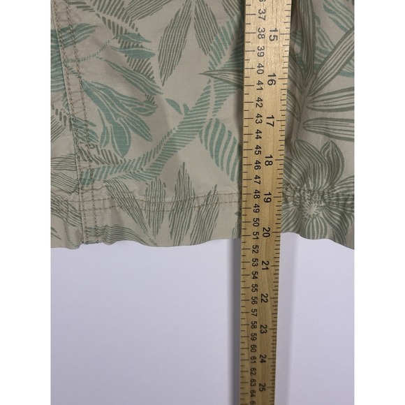 EDDIE BAUER Green FLORAL SKIRT Size 10 98% Cotton 2% Spandex Outdoor Palm - Picture 3 of 7